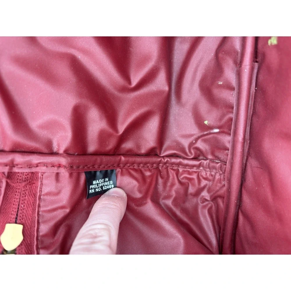 VTG Red Cheetah Print Fabric Makeup Bag & Case Set with Zipper and Handle